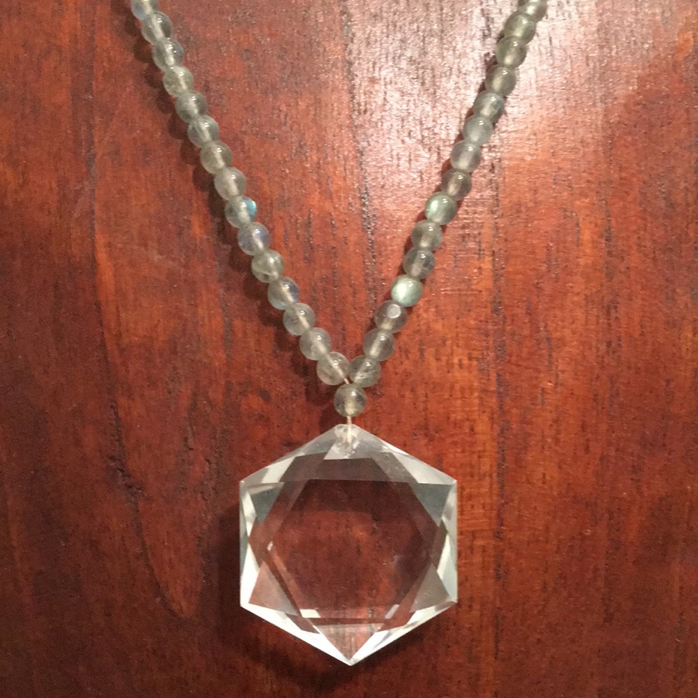 Elegant Silver Necklace with Crystal Pendant - Picture 3 of 5